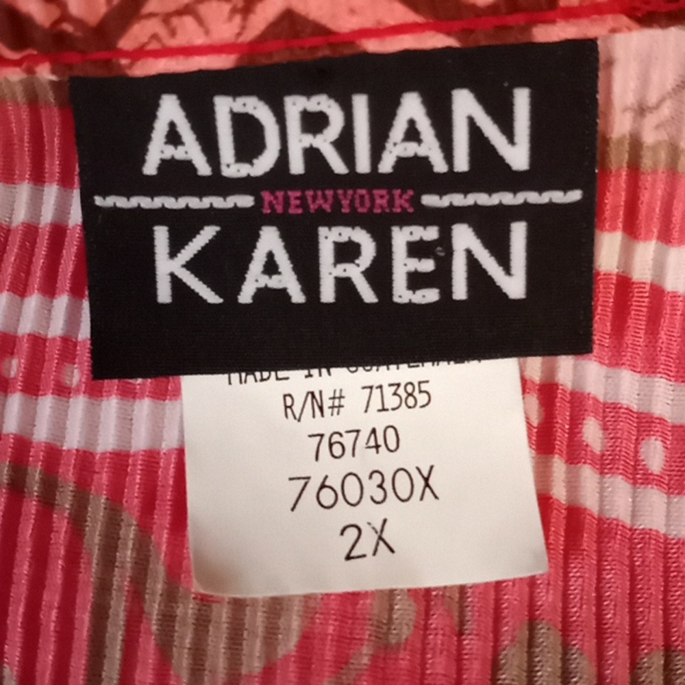 Adrian Karen set 2x sized top blouse  and 3x sized long red skirt
